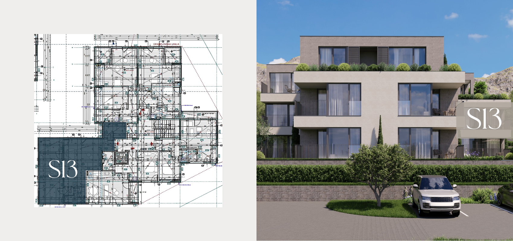 Floor plan — S13, first floor, two-bedroom apartment