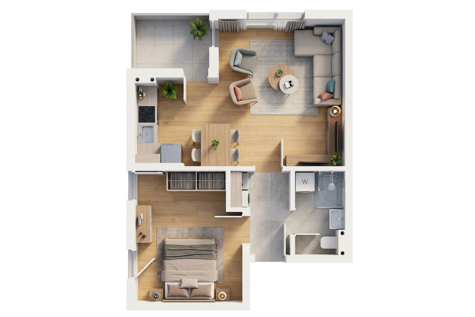S1 ground floor, one-bedroom apartment