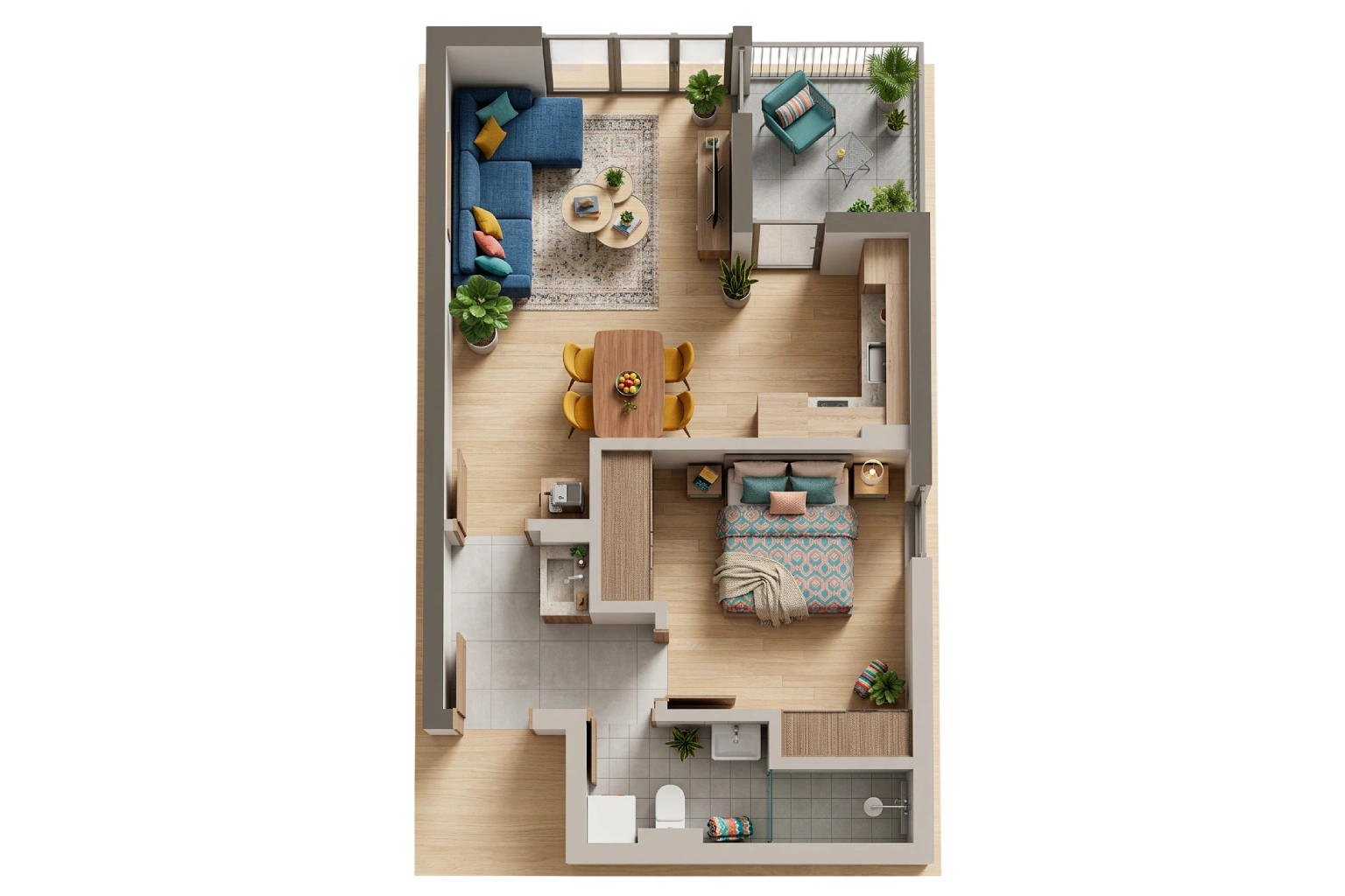 S7, ground floor, one-bedroom apartment